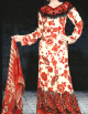 Robe orientale d'ete avec des motifs en forme de fleurs