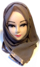 Châle/ Foulard Hijab avec bande brillante satinée autour Chale/ Foulard Hijab avec bande brillante satinee autour