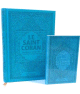 Pack Le Saint Coran et la Citadelle du Musulman (francais / arabe / phonetique) couleur bleu - Cadeau islamique