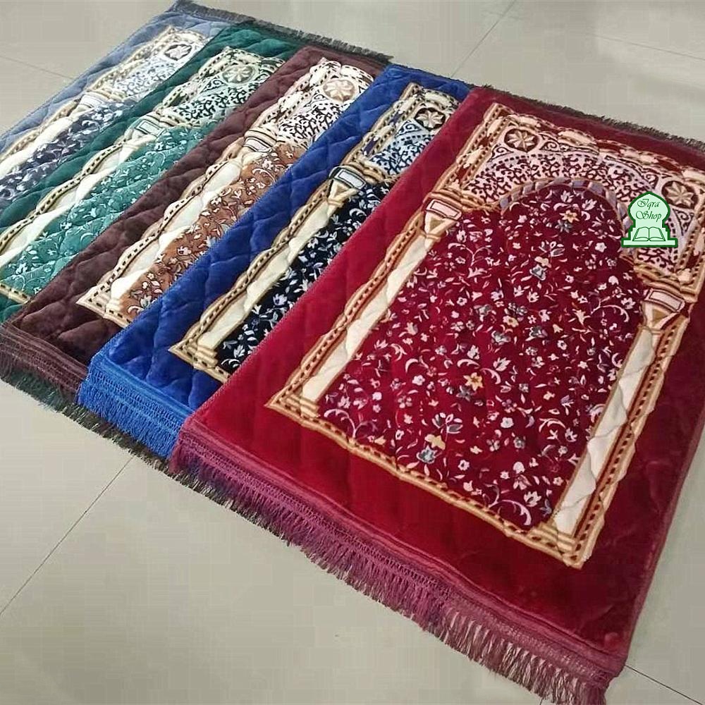 TOPINCN tapis doux pour salon moderne tapis de prière musulman tapis de  pèlerinage en coton épais tapis de prière musulman avec un sac en tissu  pour 