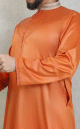 Qamis traditionnel elegant de qualite superieure avec broderies pour homme - Couleur orange