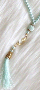 Chapelet "Tasbih" de luxe a 99 perles - Couler bleu clair