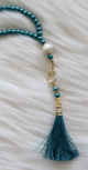 Chapelet (Tasbih) de luxe a 99 perles - Couleur bleu canard