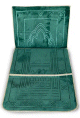 Tapis de priere pliable ultra confortable avec adossoir integre (dossier - chaise - support pour le dos pour s'adosser) avec sa sacoche - Couleur verte