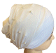 Bonnet turban croise devant avec bandelette perle a enrouler pour femme - Couleur Blanc