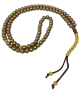 Chapelet dore (Sebha) a 99 perles dorees avec pompon a billes jaune moutarde