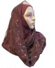 Foulard hijab 1 pièce bordeaux avec motifs Foulard hijab 1 piece bordeaux avec motifs