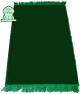 Tapis de priere musulman en velours couleur unie vert (uniforme sans motifs) pour adulte