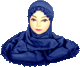Hijab deux pieces avec dentelles couleur bleu marine