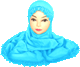 Hijab deux pieces avec dentelle couleur bleu turquoise