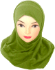Hijab deux pieces coton vert kaki