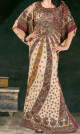 Robe orientale ample avec motifs fleurs - Pas cher