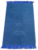 Tapis bleu avec motifs discrets