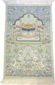 Tapis brillant avec representation d'une des deux mosquees sacrees (dore)